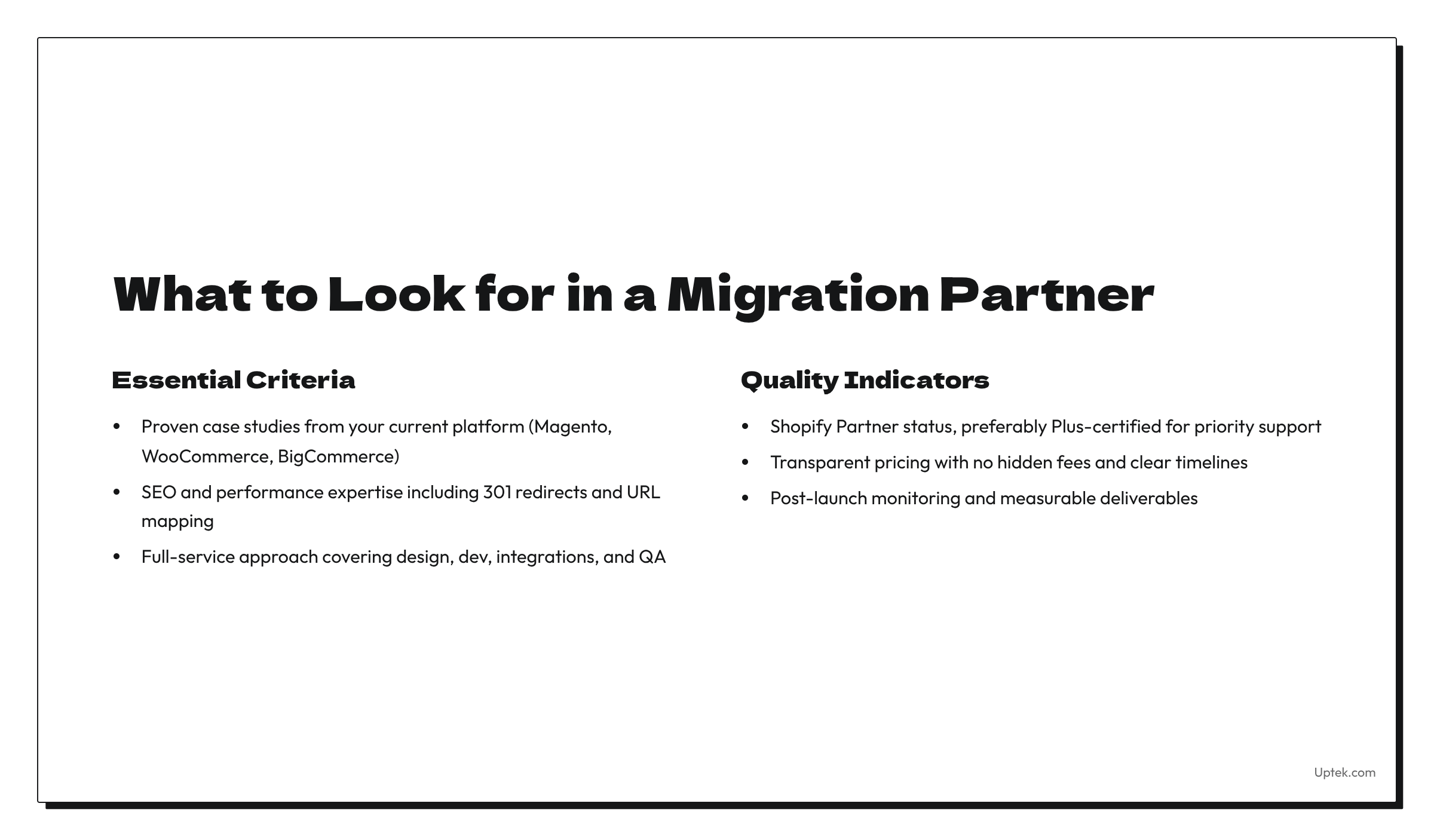 What to Look for in a Migration Partner