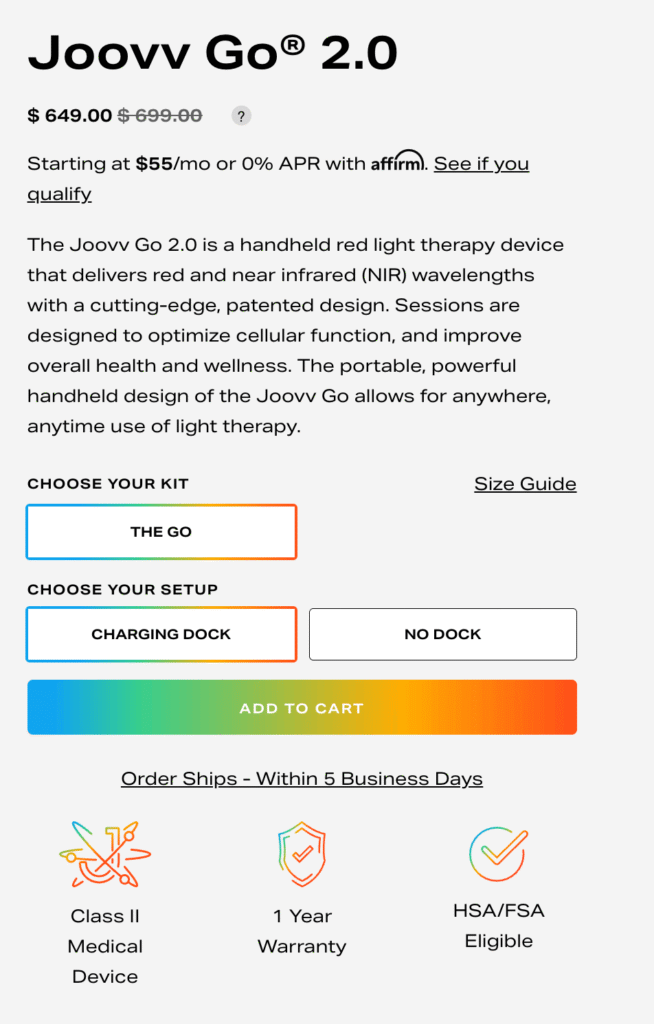 Before: Joovv accessibility